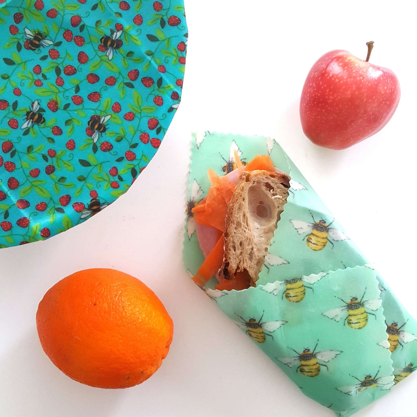 Reusable Beeswax Food Wraps 100% Hand Made in the UK by Honey Bee Good.