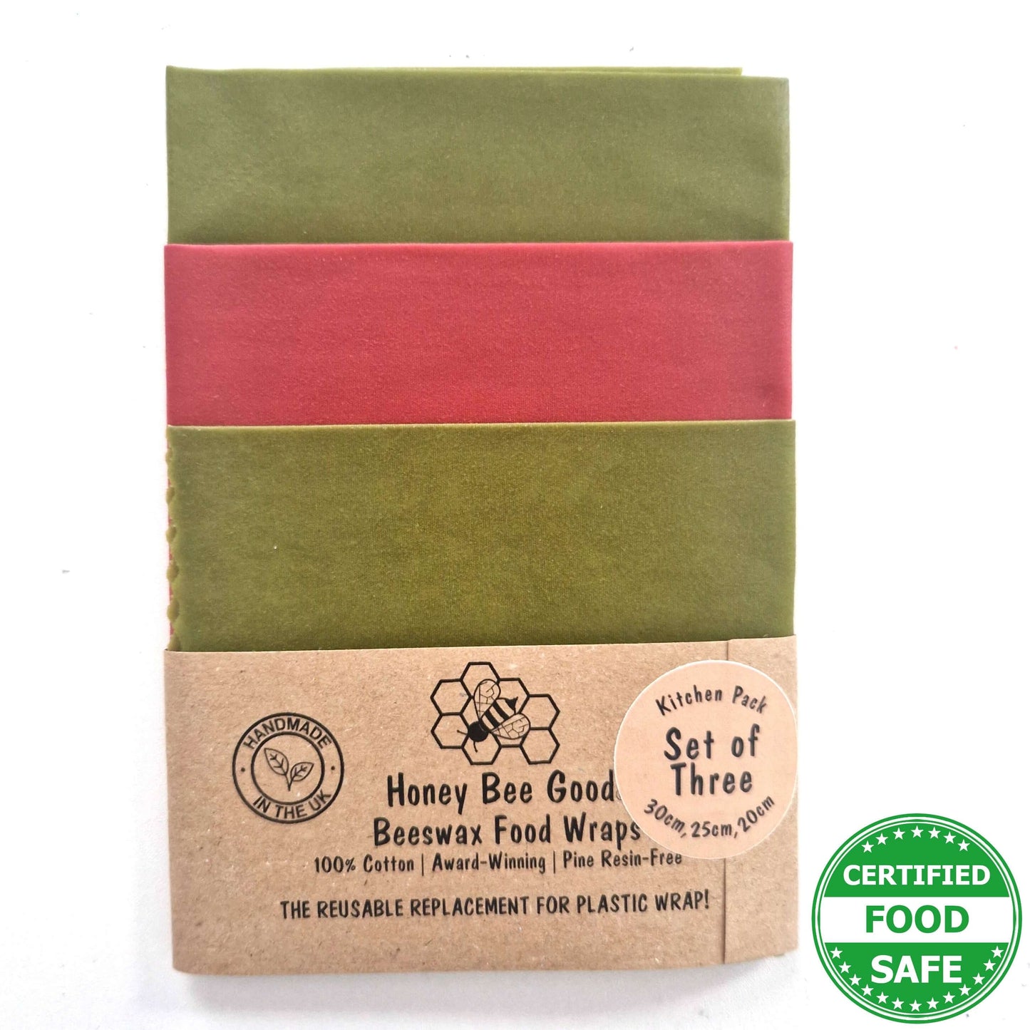 Reusable Beeswax Food Wraps 100% Hand Made in the UK by Honey Bee Good.