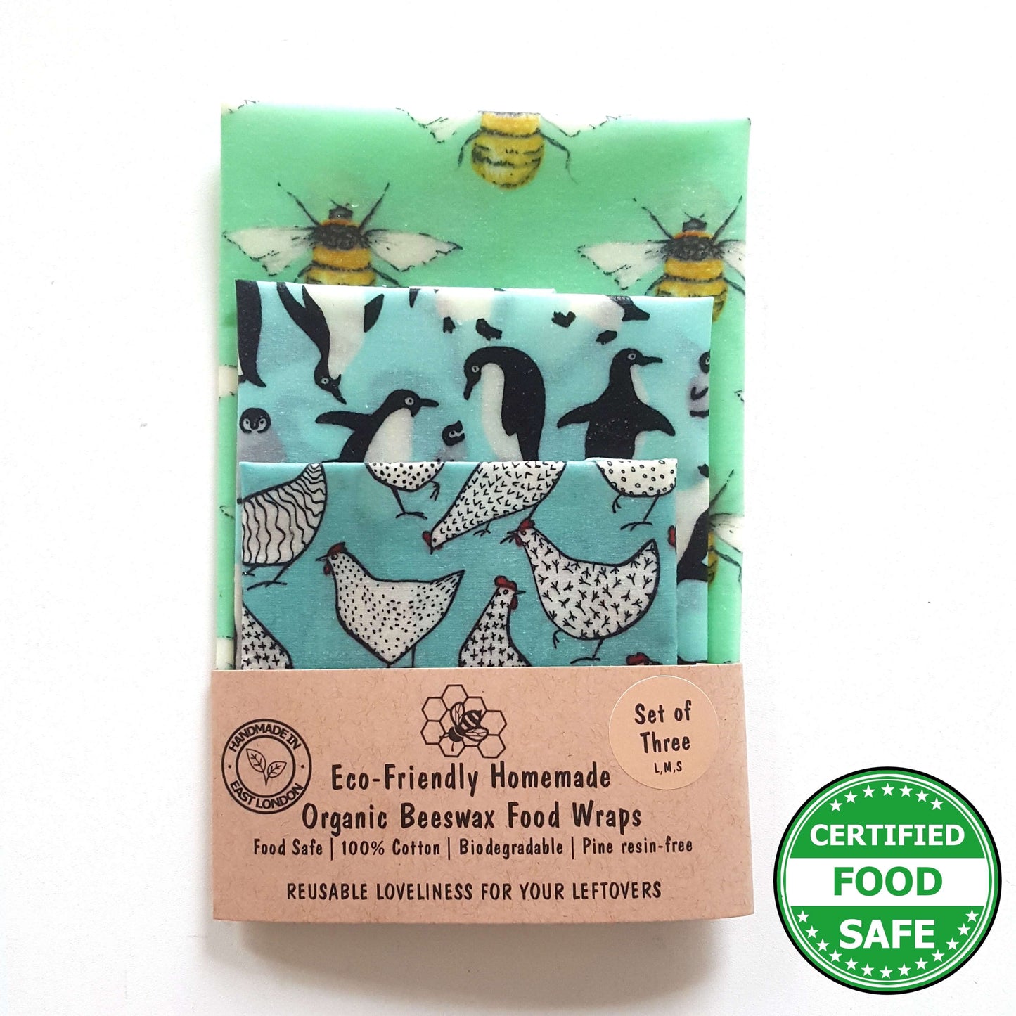 Reusable Beeswax Food Wraps 100% Hand Made in the UK by Honey Bee Good.