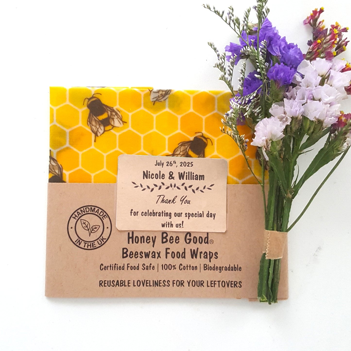Cadeaux d'entreprise en gros TEN | Emballage alimentaire réutilisable en cire d'abeille | Motifs simples petits et mixtes
