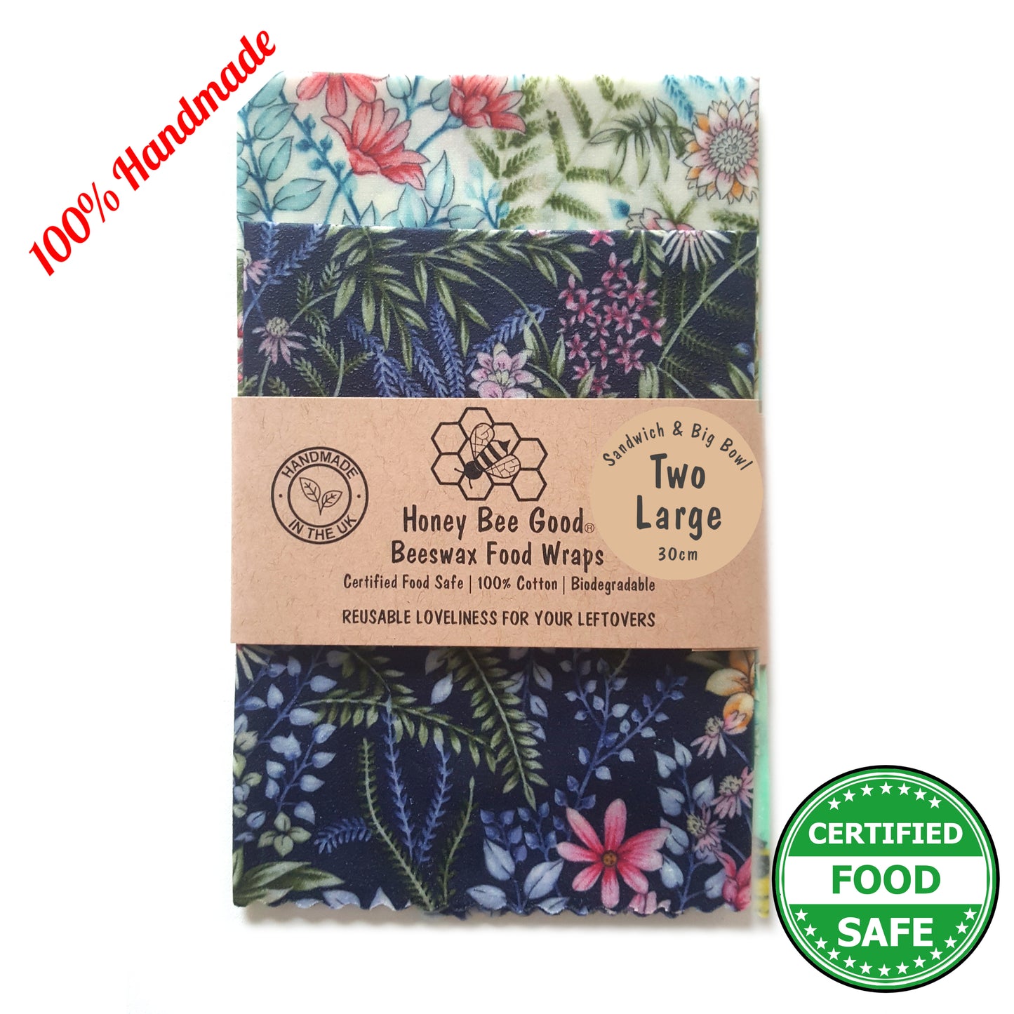 TEN Wholesale Corporate Gifts | Reusable Beeswax Food Wrap | Set of 3 L,M,S