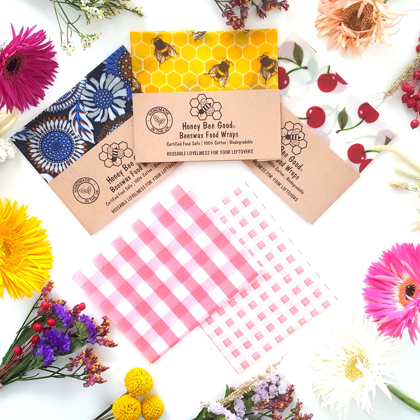 Cadeaux d'entreprise en gros TEN | Emballage alimentaire réutilisable en cire d'abeille | Motifs simples petits et mixtes