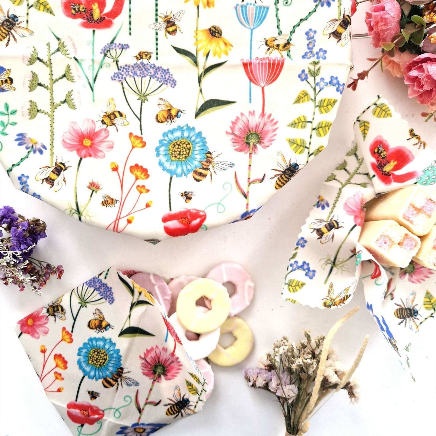 Reusable Beeswax Food Wraps 100% Hand Made in the UK by Honey Bee Good.