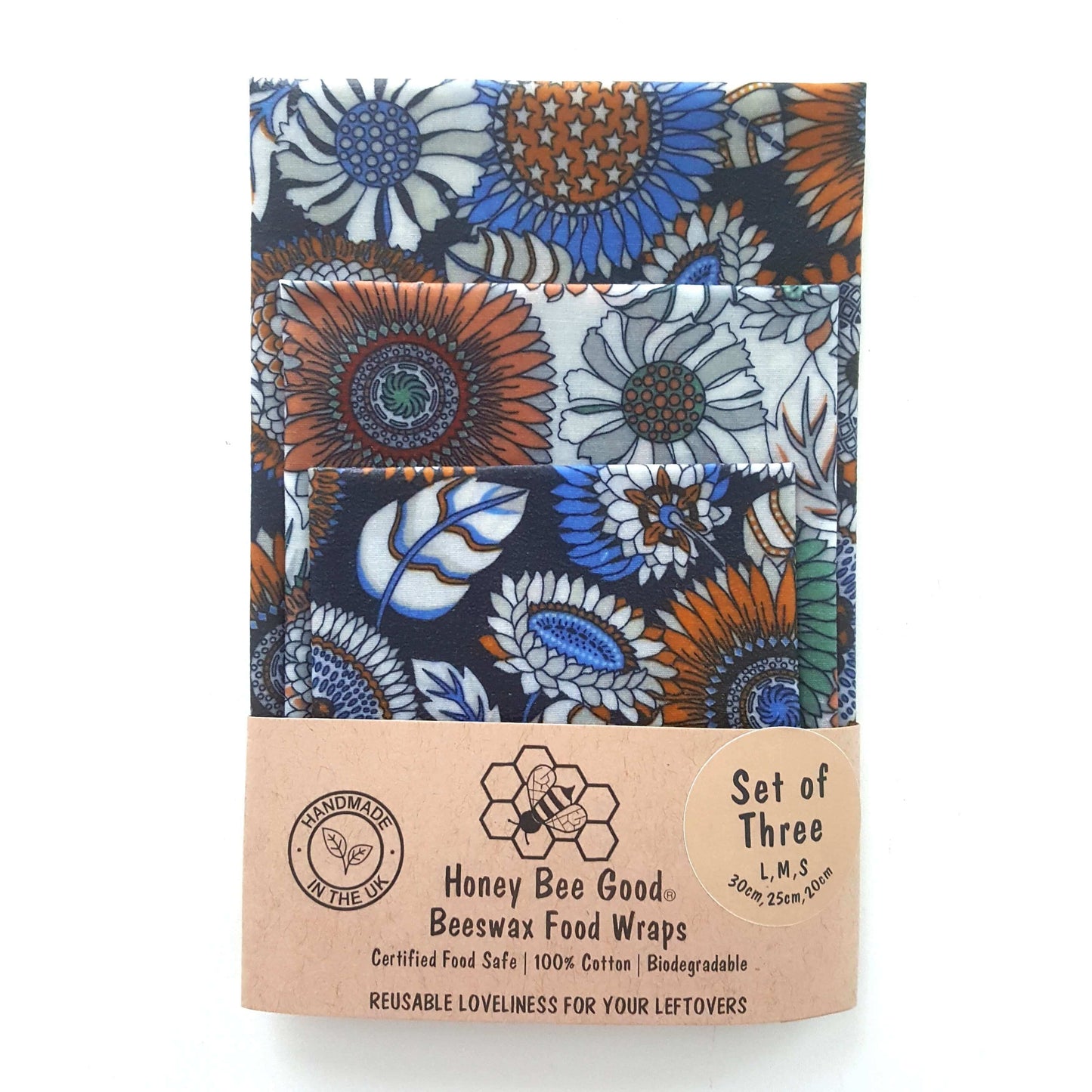 Reusable Beeswax Food Wraps 100% Hand Made in the UK by Honey Bee Good.