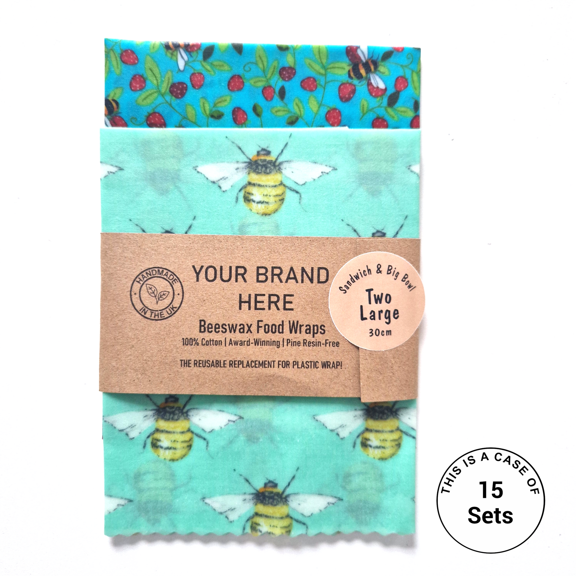Reusable Beeswax Food Wraps 100% Hand Made in the UK by Honey Bee Good.