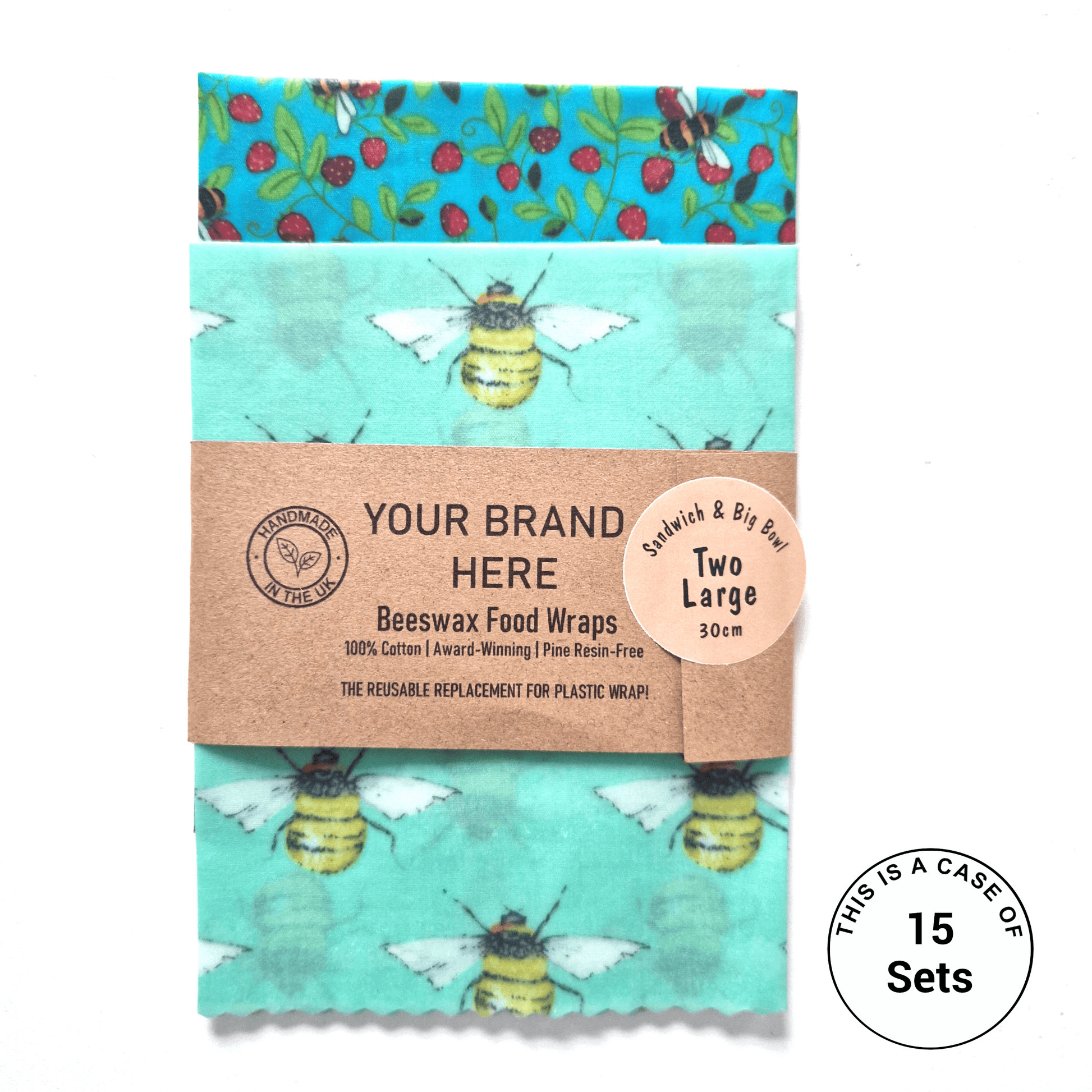 Reusable Beeswax Food Wraps 100% Hand Made in the UK by Honey Bee Good.