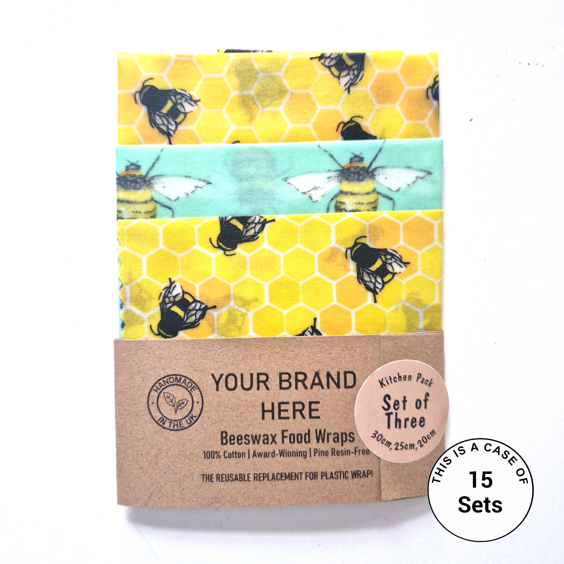Reusable Beeswax Food Wraps 100% Hand Made in the UK by Honey Bee Good.