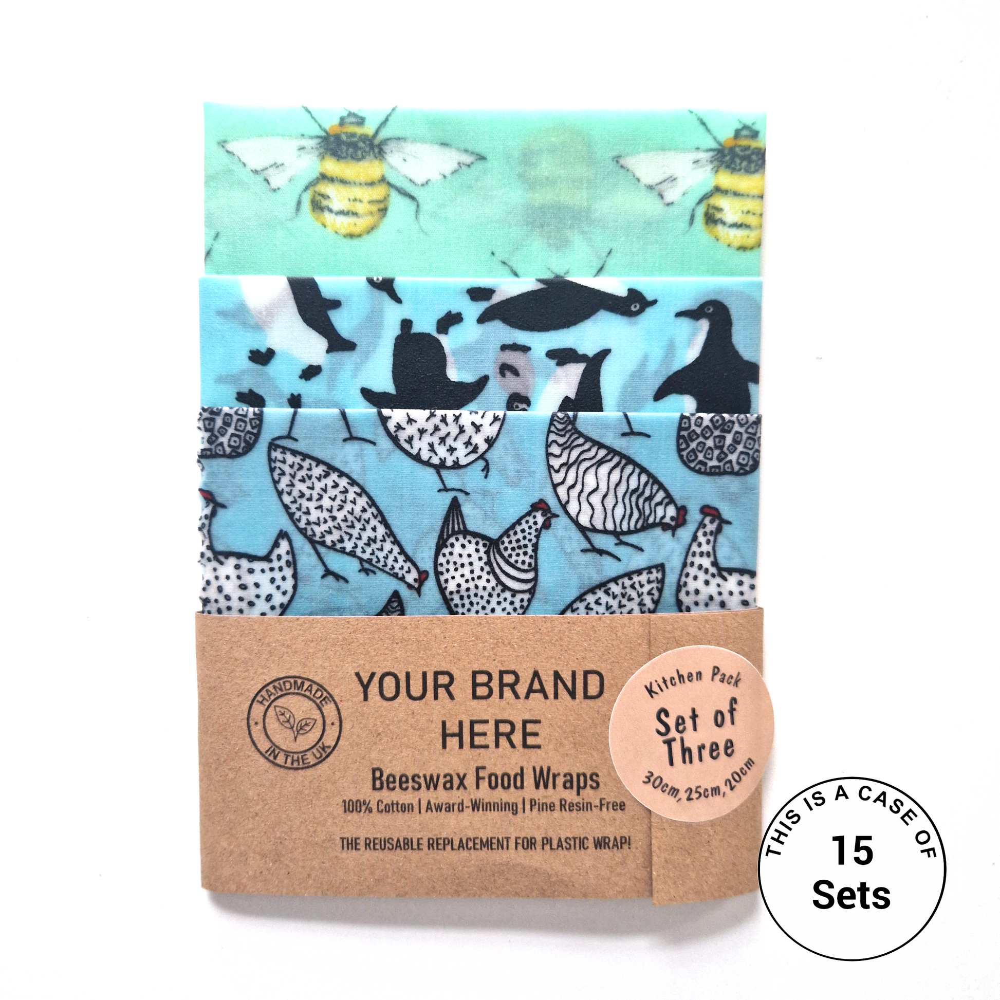 Reusable Beeswax Food Wraps 100% Hand Made in the UK by Honey Bee Good.