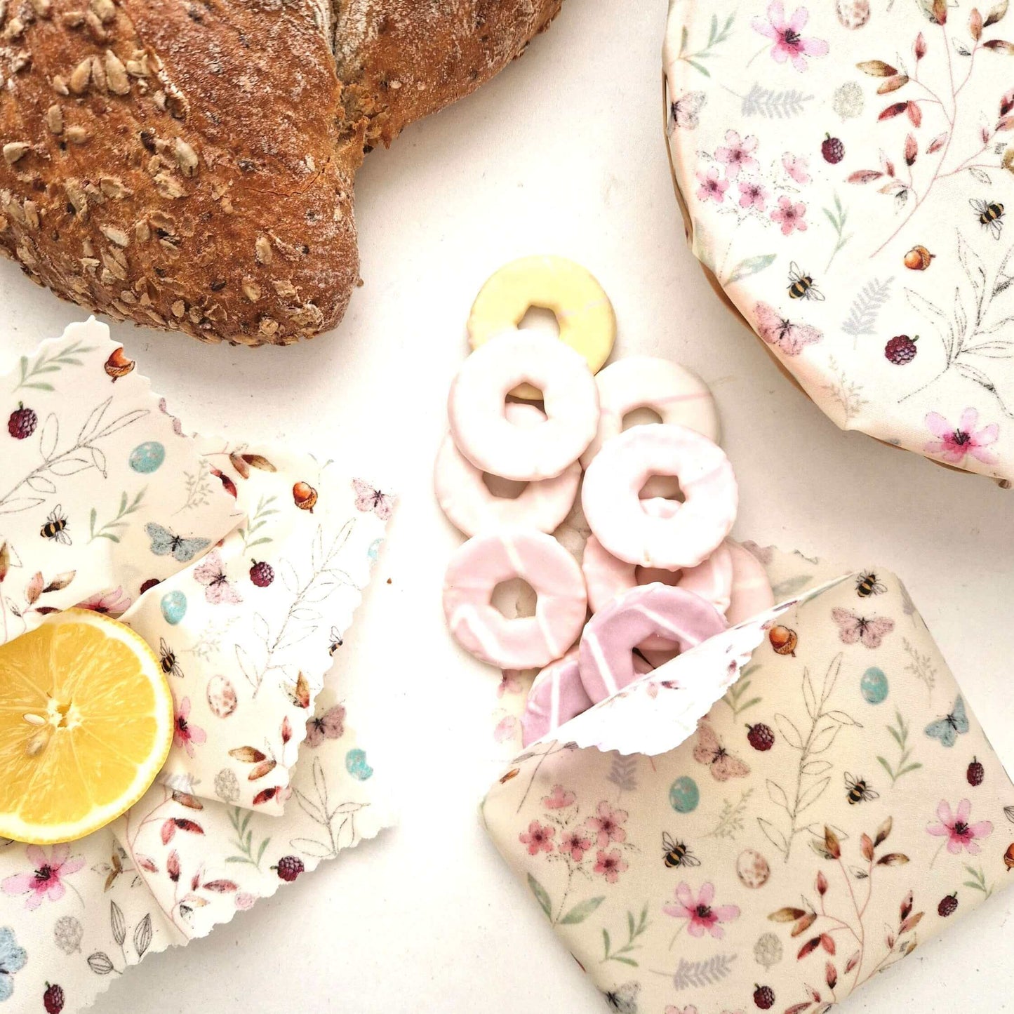 Reusable Beeswax Food Wraps 100% Hand Made in the UK by Honey Bee Good.