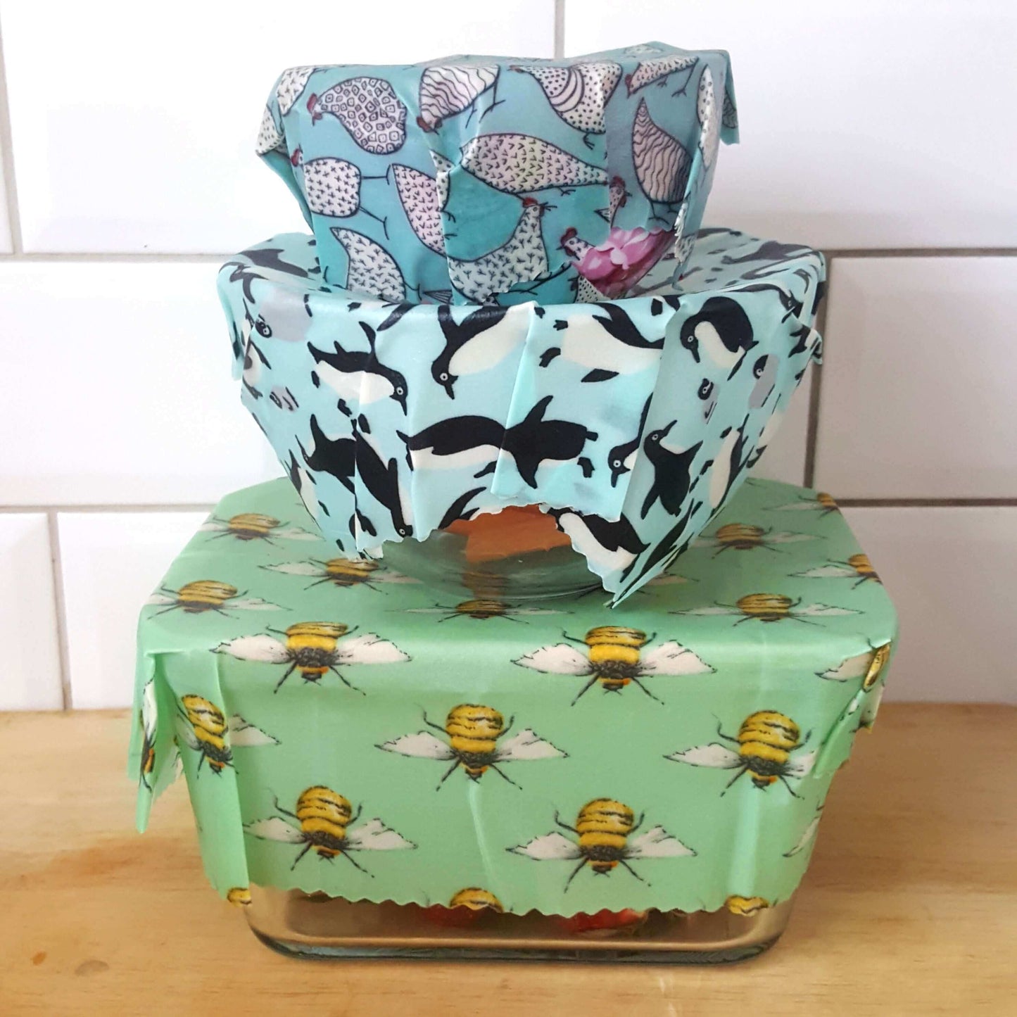 Reusable Beeswax Food Wraps 100% Hand Made in the UK by Honey Bee Good.