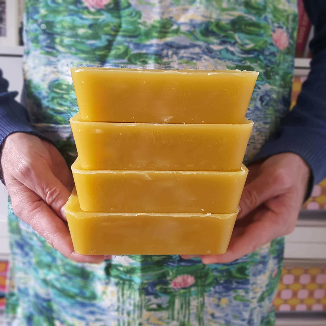 Wax bars held in hands