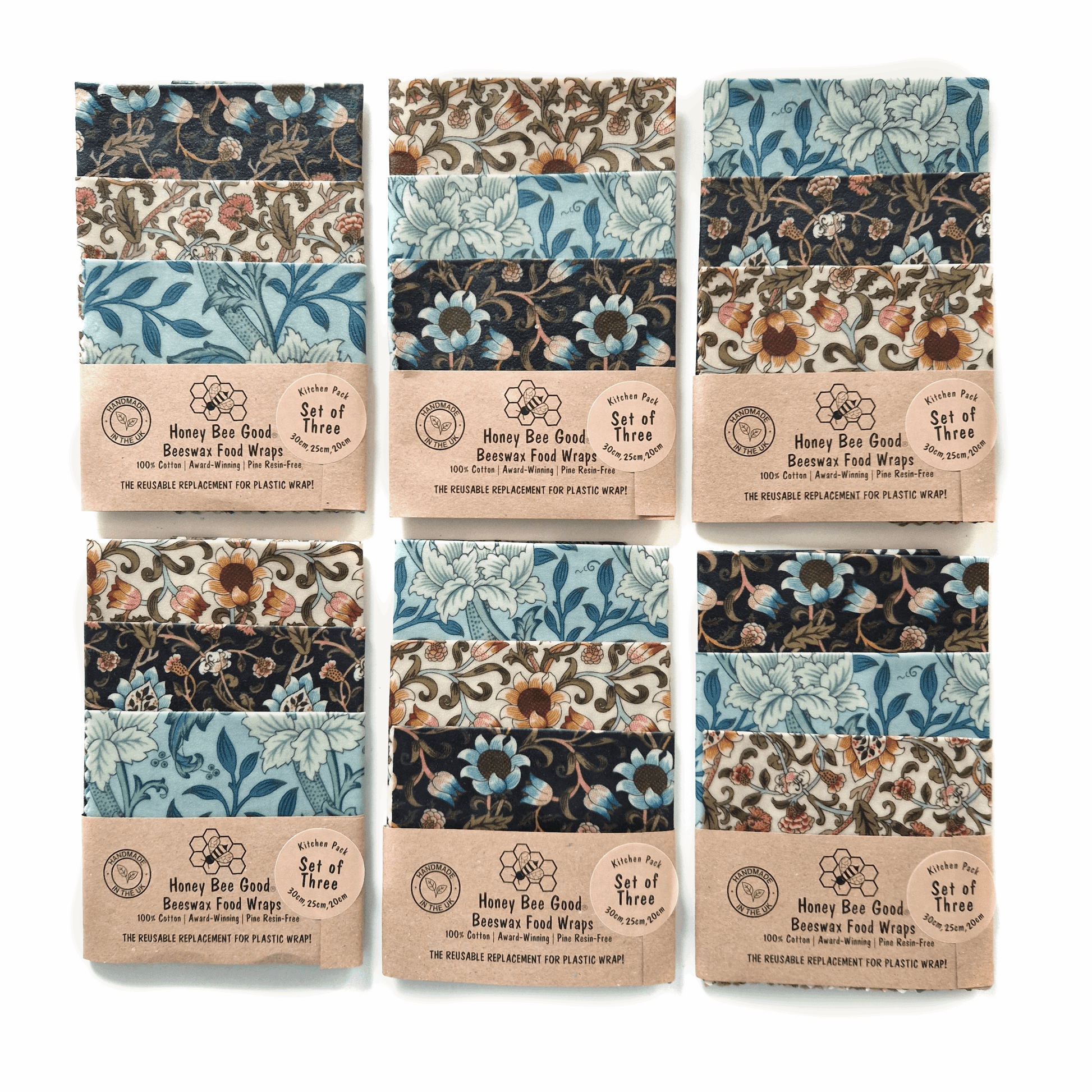 Reusable Beeswax Food Wraps 100% Hand Made in the UK by Honey Bee Good.