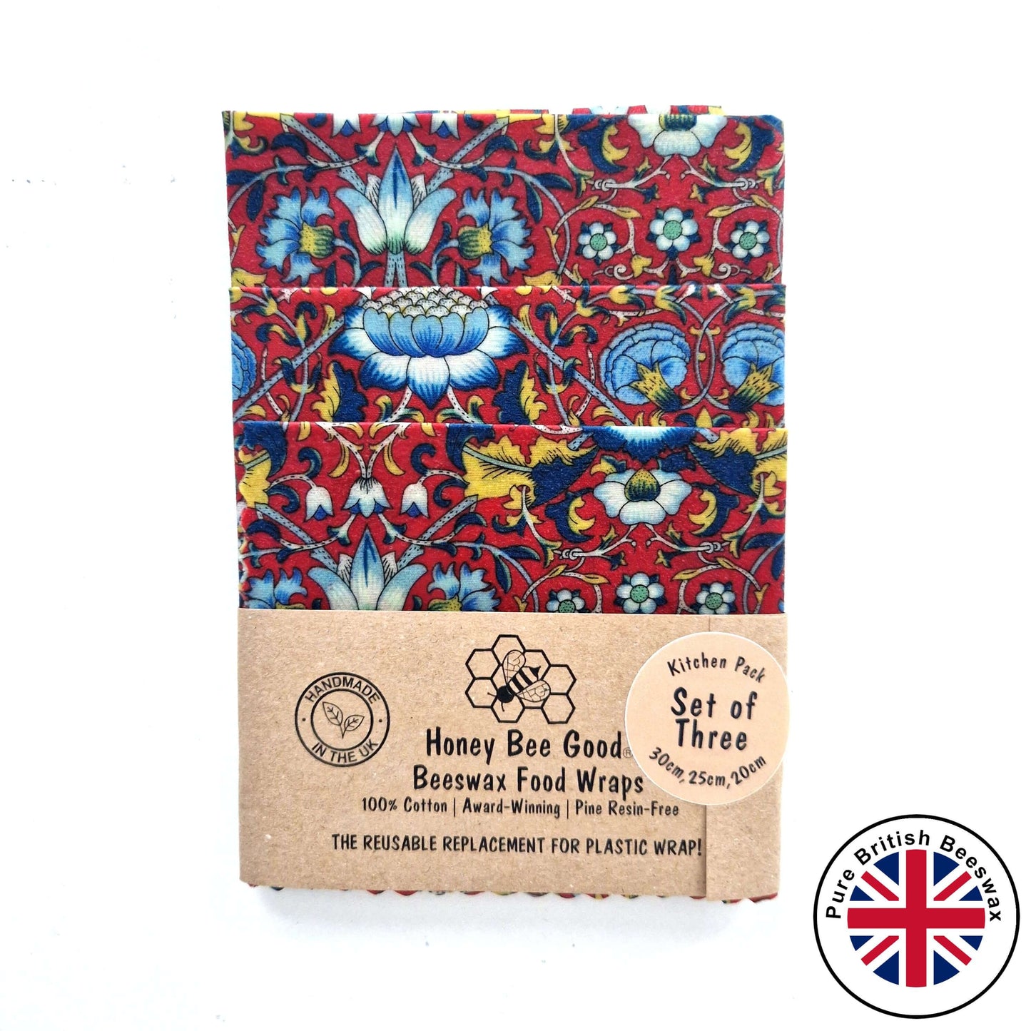 Reusable Beeswax Food Wraps 100% Hand Made in the UK by Honey Bee Good.