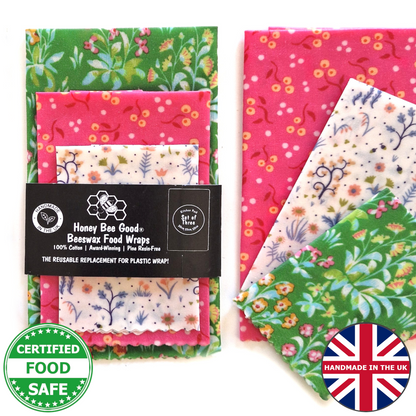 Black Label Made with Liberty Fabric Set of 3 Beeswax Wraps | Battersea Botanical