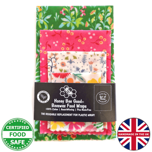 Black Label Made with Liberty Fabric Set of 4 (3 + Free) Beeswax Wraps | Battersea Botanical