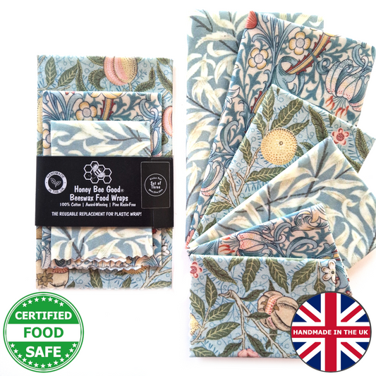 Black Label William Morris Beeswax Wraps | Pomegranate