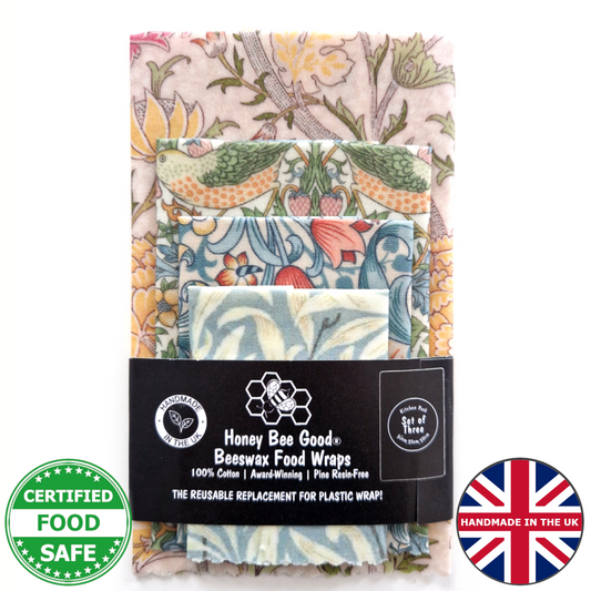 Black Label William Morris Set of 4 (3 + Free) Beeswax Wraps | Cray