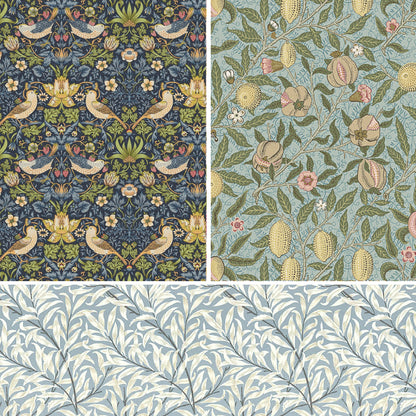Black Label William Morris Set of 4 (3 + Free) Beeswax Wraps | Strawberry Thief
