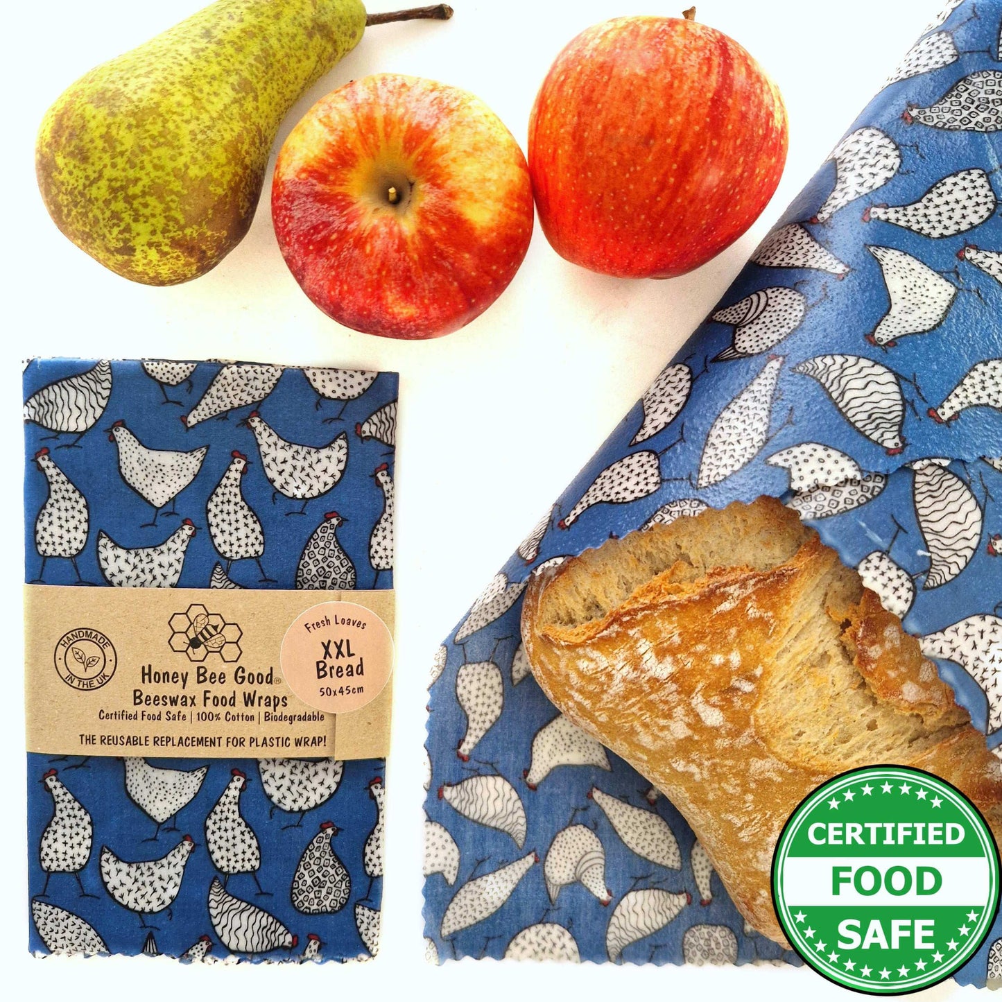 Reusable Beeswax Food Wraps 100% Hand Made in the UK by Honey Bee Good.