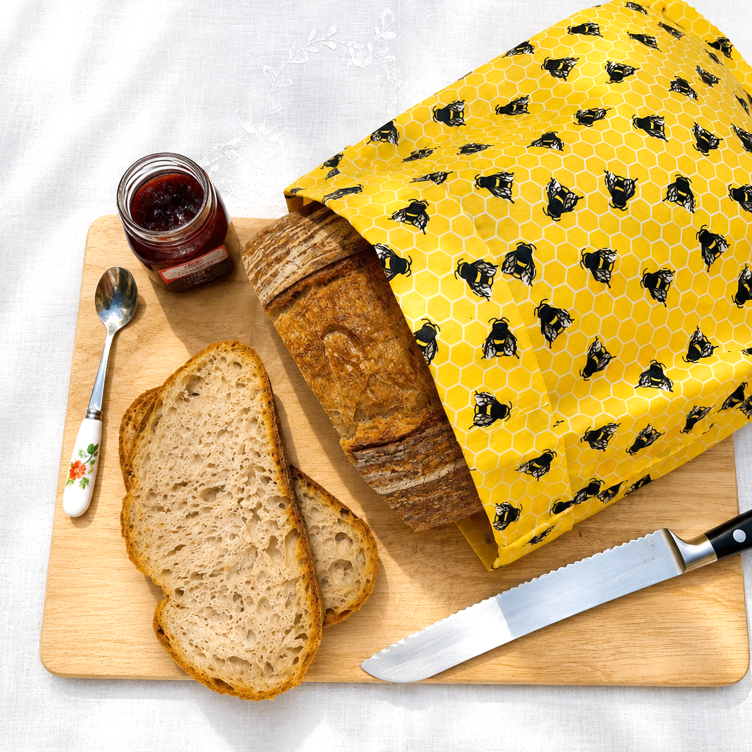 Unique Easy-Clean XXL Beeswax Bread BAG | 45 x 35cm | For Even Giant Loaves