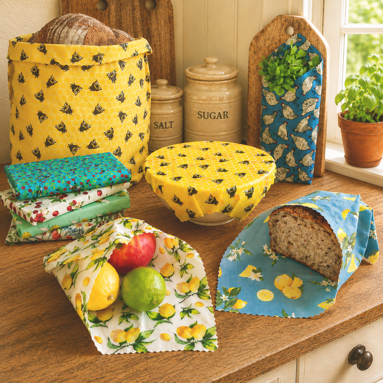 Value Bundle: The Bread Bag + 4x Large Sandwich/Big Bowl Wraps | Set of 5