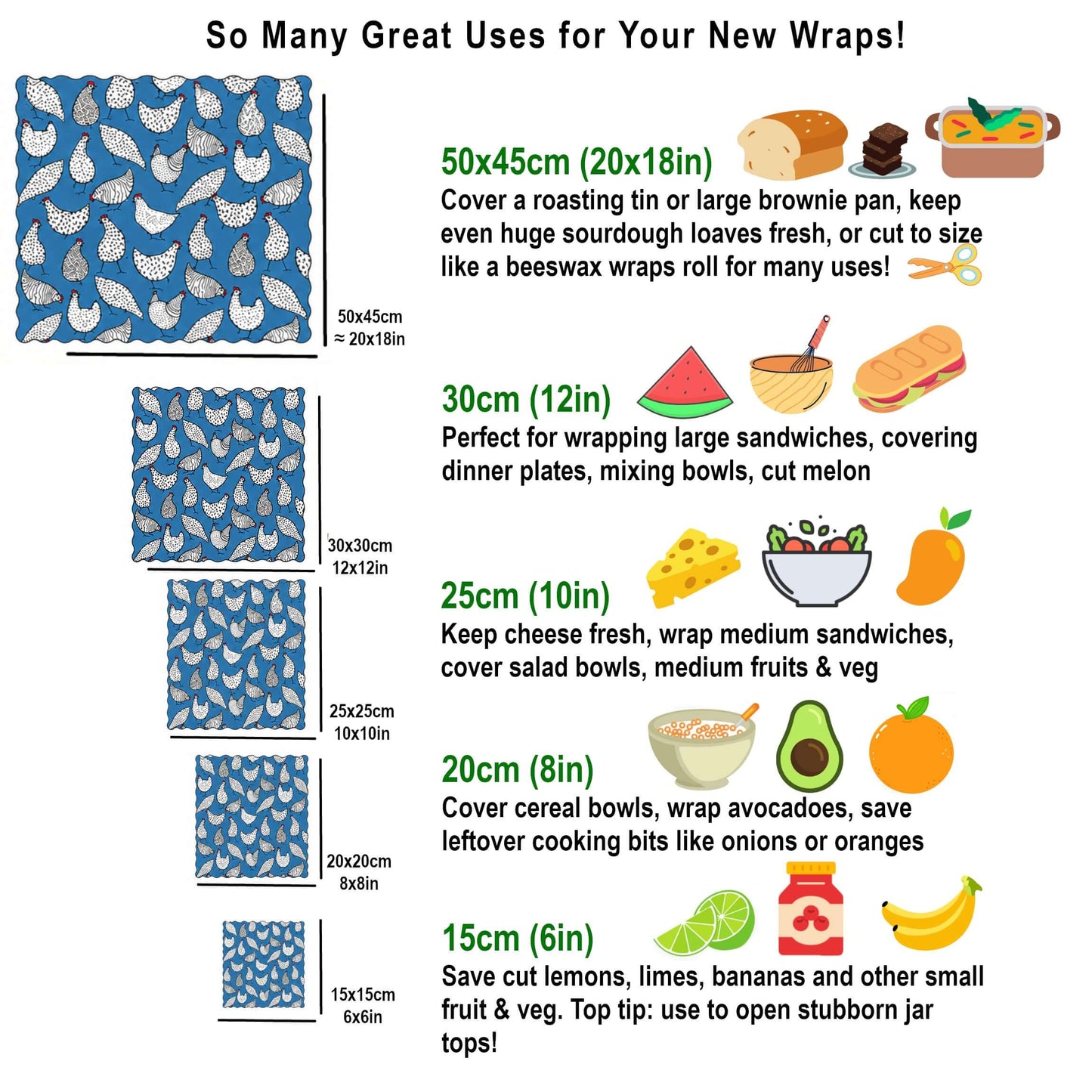 Earth Kind Set of 3 Beeswax Wraps | Pansies