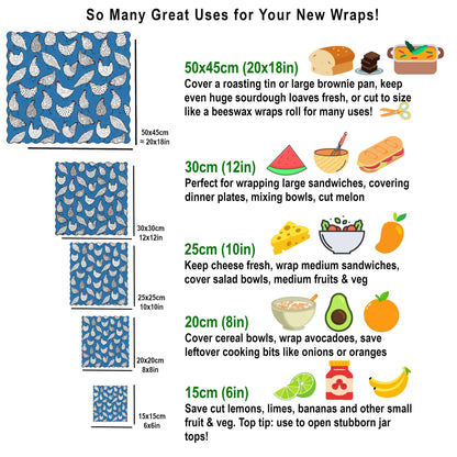 Earth Kind Set of 3 Beeswax Wraps | Pansies