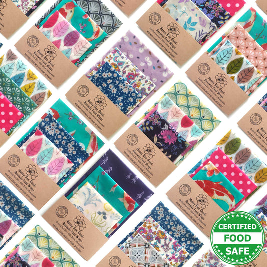 Reusable Beeswax Food Wraps 100% Hand Made in the UK by Honey Bee Good.