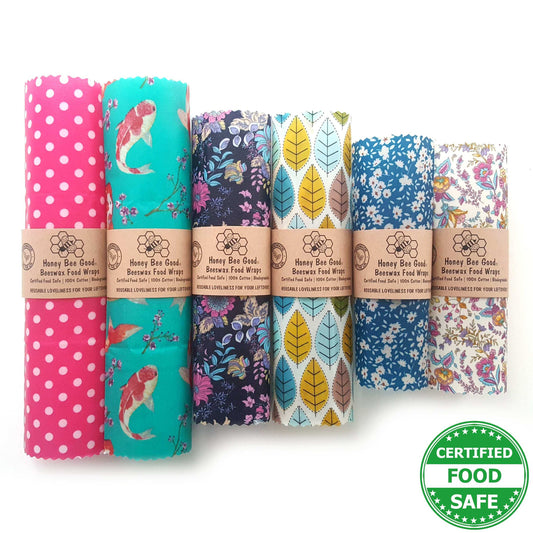 Reusable Beeswax Food Wraps 100% Hand Made in the UK by Honey Bee Good.