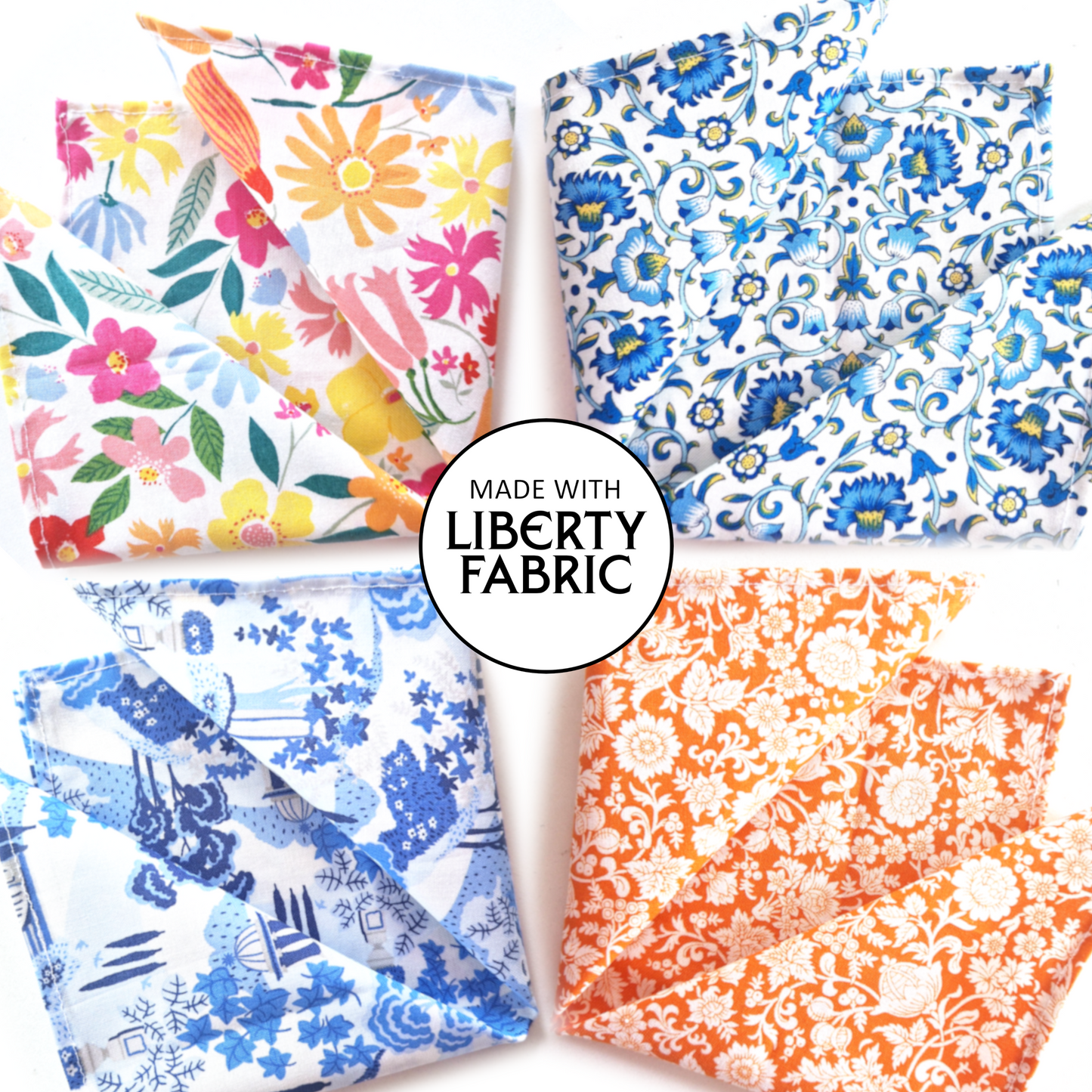 Strawberry Thief Handkerchief (or Napkin)