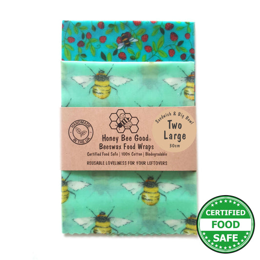 Reusable Beeswax Food Wraps 100% Hand Made in the UK by Honey Bee Good.