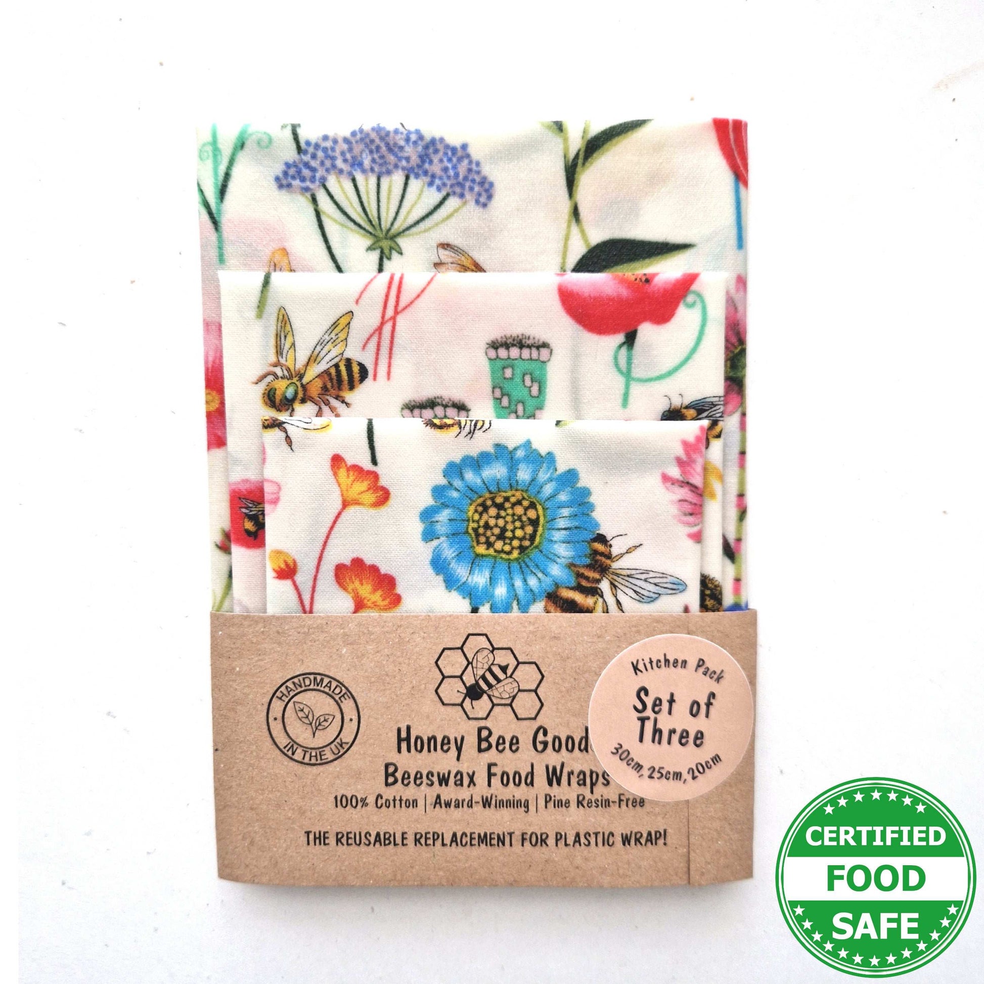 Reusable Beeswax Food Wraps 100% Hand Made in the UK by Honey Bee Good.