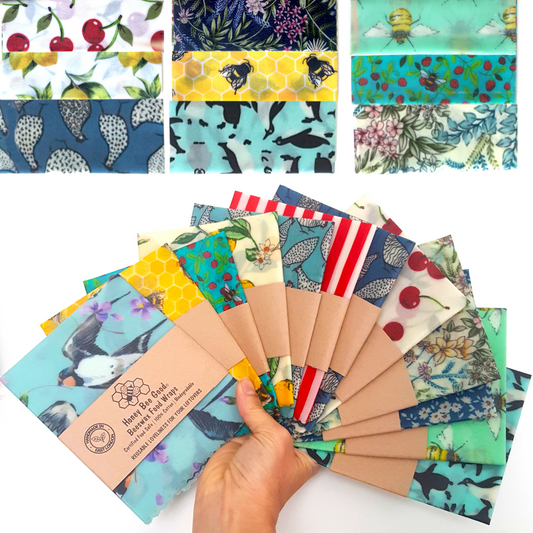 TWO Large Beeswax Wraps | Lucky Dip Pattern