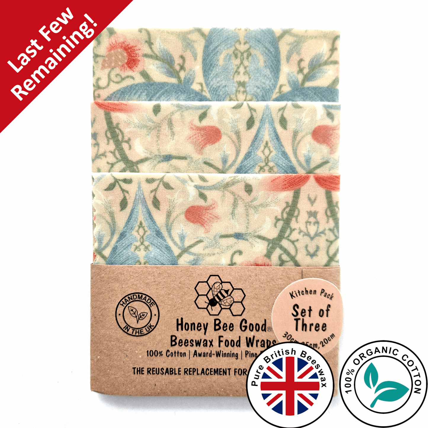 Reusable Beeswax Food Wraps 100% Hand Made in the UK by Honey Bee Good.