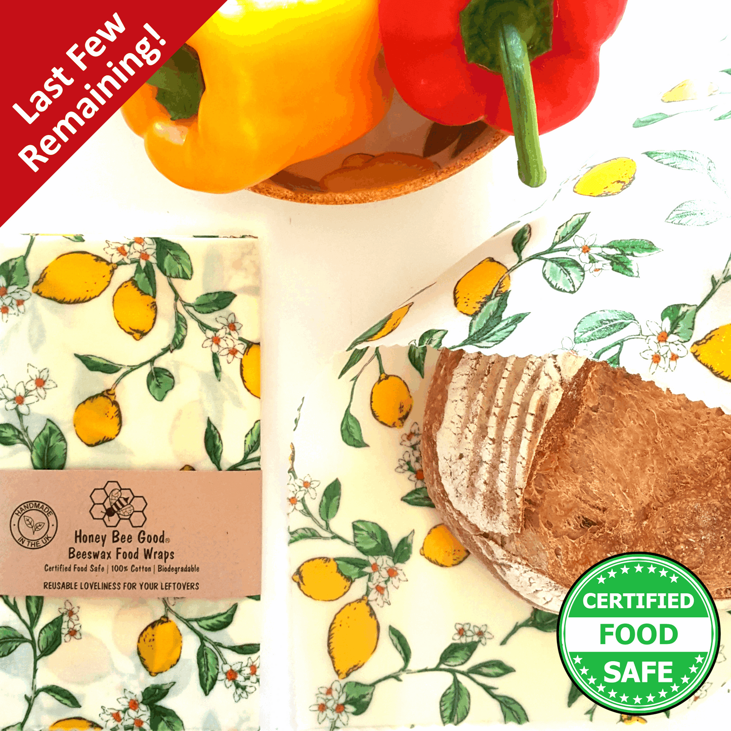 Reusable Beeswax Food Wraps 100% Hand Made in the UK by Honey Bee Good.