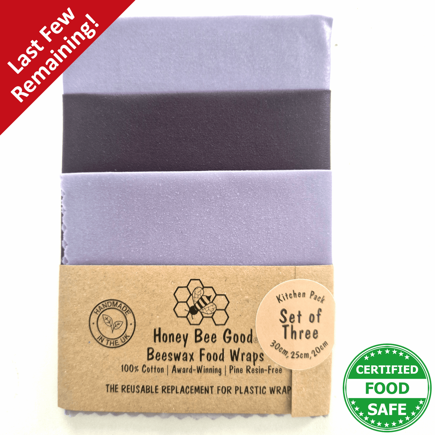 Reusable Beeswax Food Wraps 100% Hand Made in the UK by Honey Bee Good.
