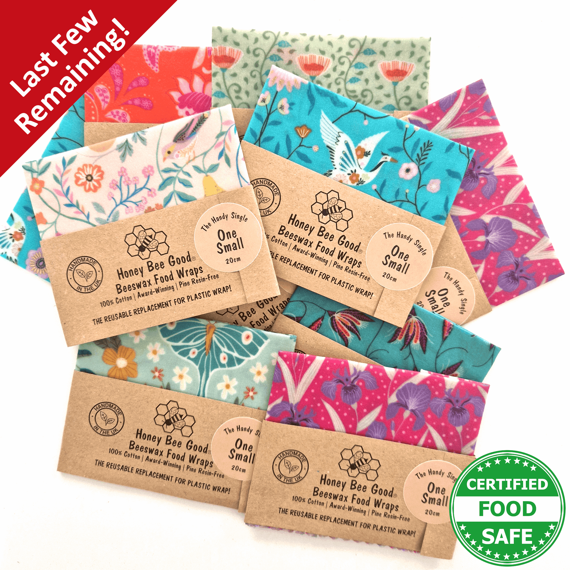 Reusable Beeswax Food Wraps 100% Hand Made in the UK by Honey Bee Good.