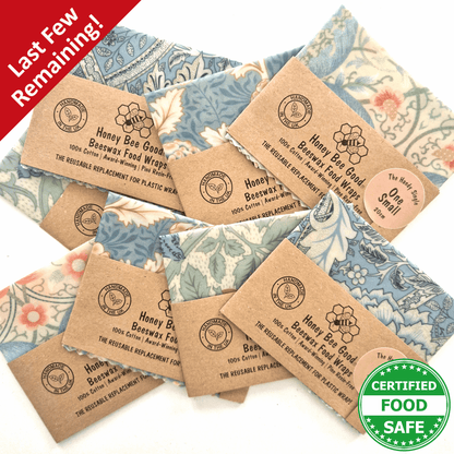 Reusable Beeswax Food Wraps 100% Hand Made in the UK by Honey Bee Good.