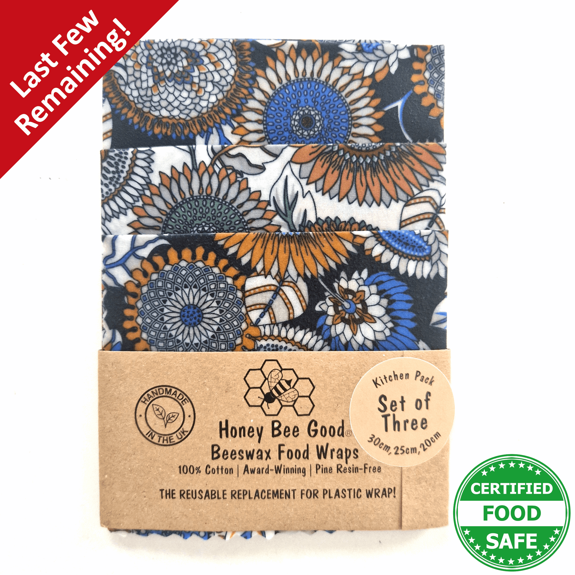 Reusable Beeswax Food Wraps 100% Hand Made in the UK by Honey Bee Good.