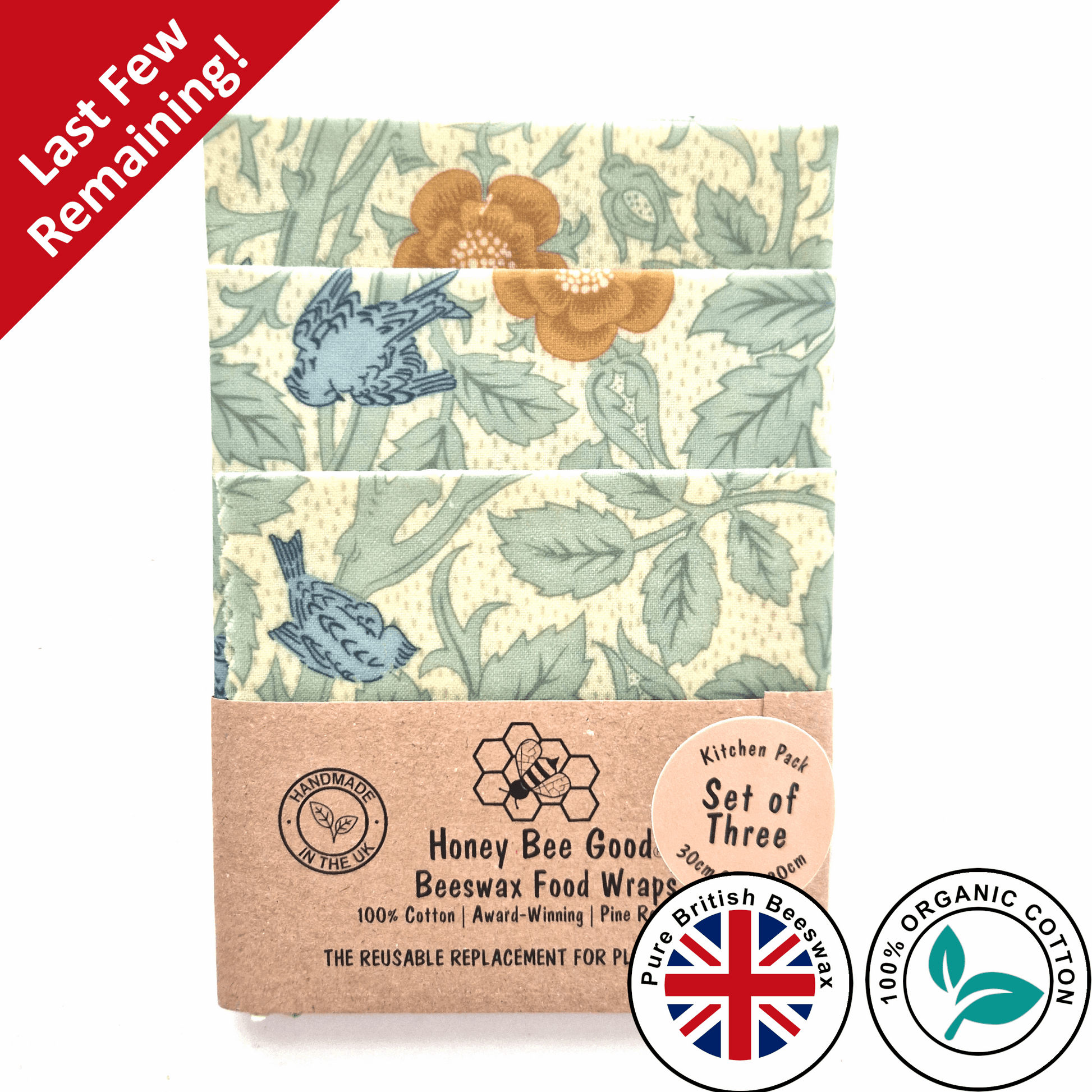 Reusable Beeswax Food Wraps 100% Hand Made in the UK by Honey Bee Good.