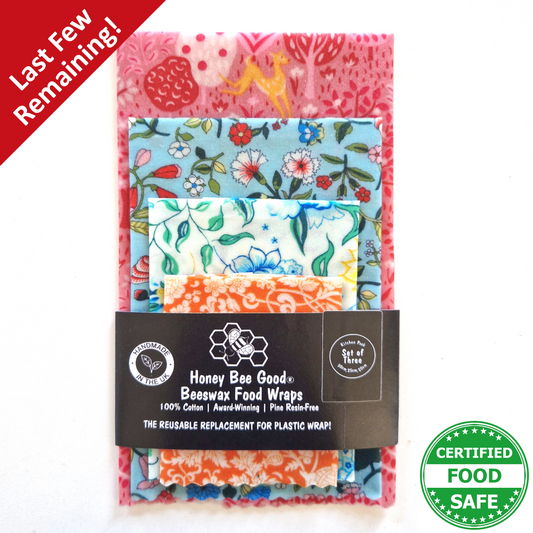 Black Label Made with Liberty Fabric Set of 4 (3 + Free) Beeswax Wraps | Garden Party