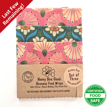 FLASH SALE Joy Set of 3 Beeswax Wraps | Dandelions