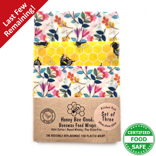 Earth Kind Set of 3 beeswax wraps | Meadow