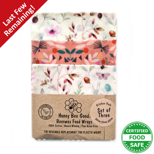Classic Set of 3 Beeswax Wraps |Wildflowers