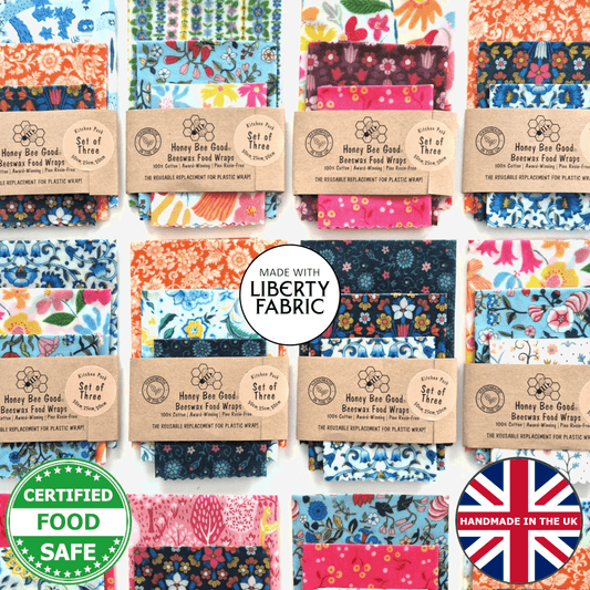 Made with Liberty Fabric Set of 3 Beeswax Wraps
