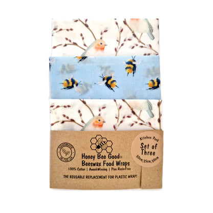 Earth Kind Set of 3 beeswax wraps | Robins
