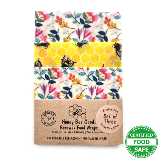 Classic Set of 3 Beeswax Wraps | Meadow