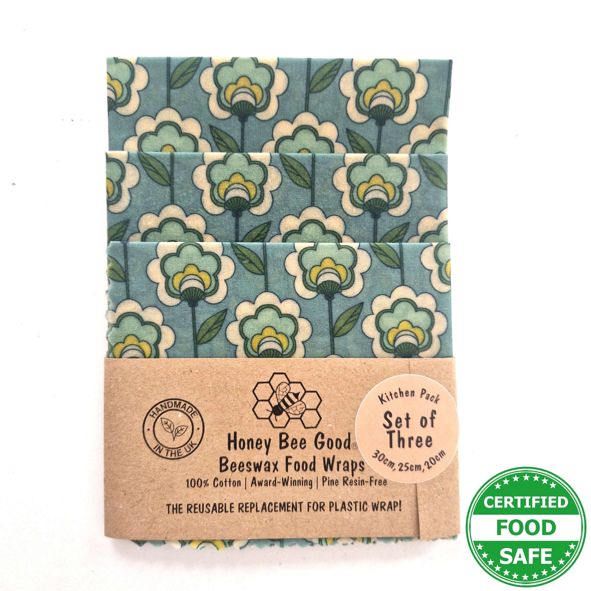 Reusable Beeswax Food Wraps 100% Hand Made in the UK by Honey Bee Good.