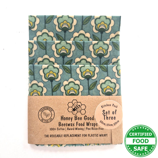 Set of 3 beeswax wraps | Mod Poppies