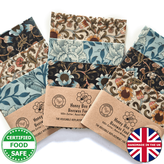 British Beeswax 100% Cotton Set of 3 Beeswax Wraps | William Morris